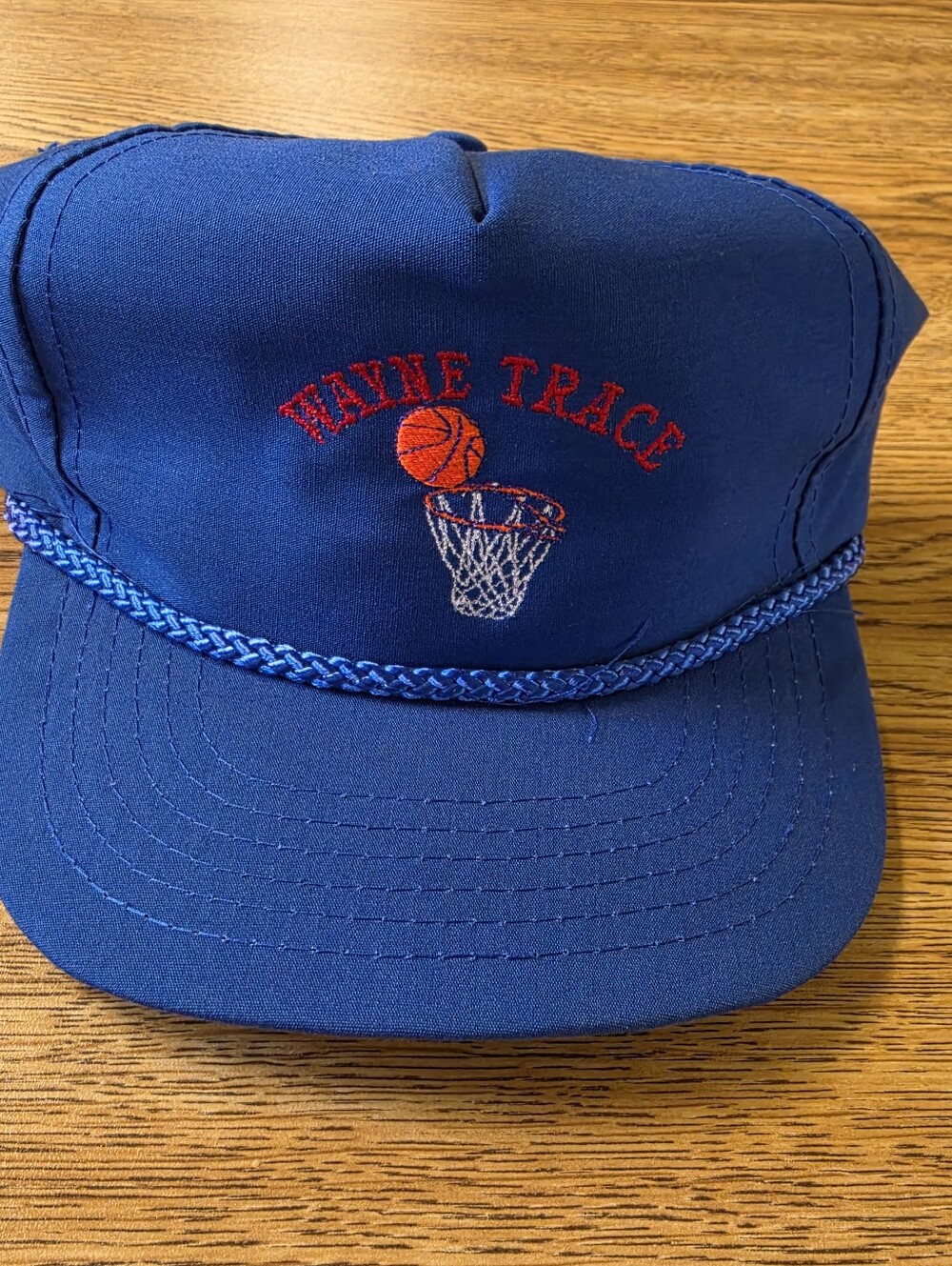 Vintage Embroidered Wayne Trace Basketball Rope Braid Snapback Hat Cap